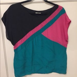 Silk Color Block Top